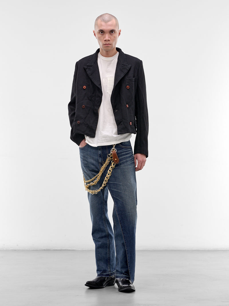 Indigo Denim Layered Wrap Jeans (WQ-P220-S26-INDIGO)