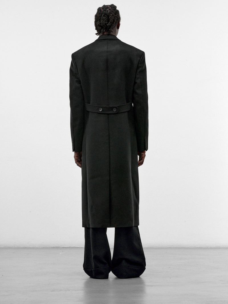 Black Cashmere Double-Breasted Coat (WR-C013-W26-BLACK-BLACK)