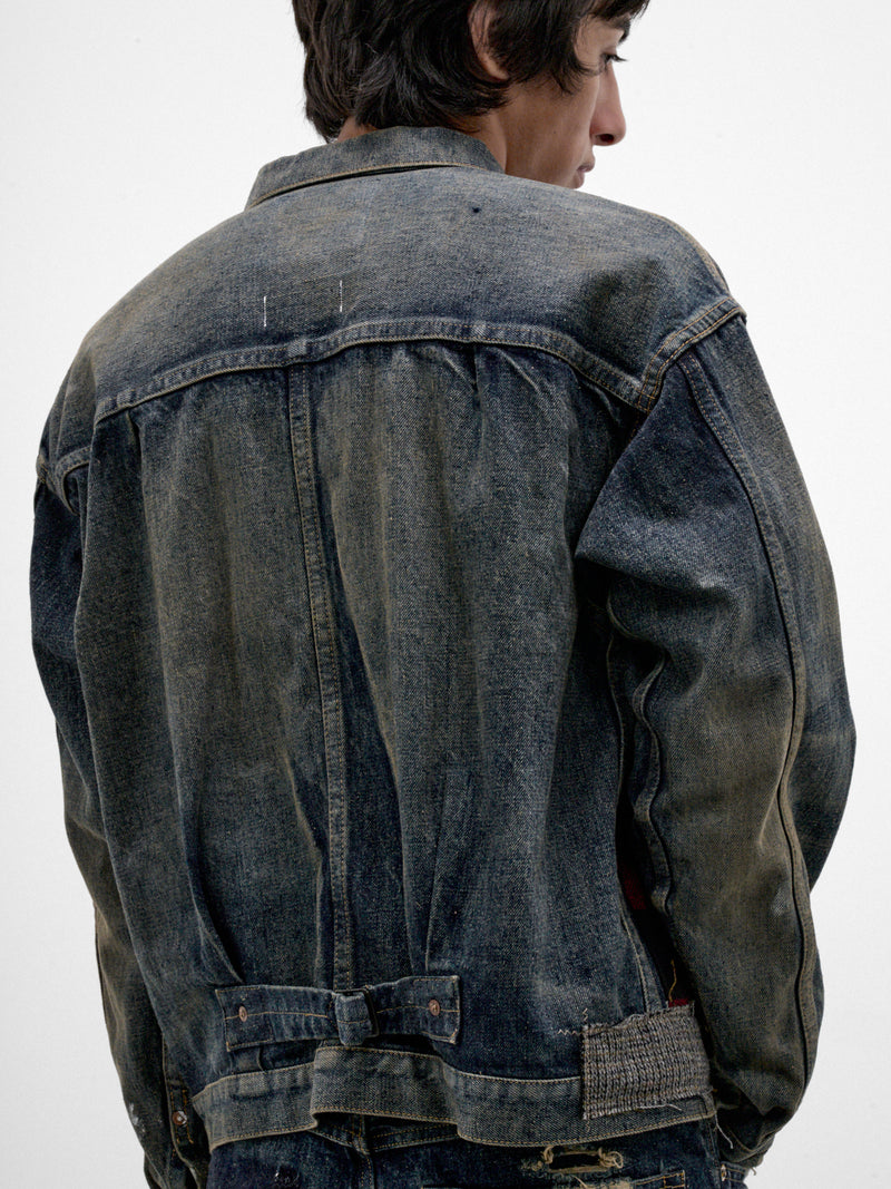 Indigo Patchwork Denim Jacket (WR-J915-W26-INDIGO-MIX)