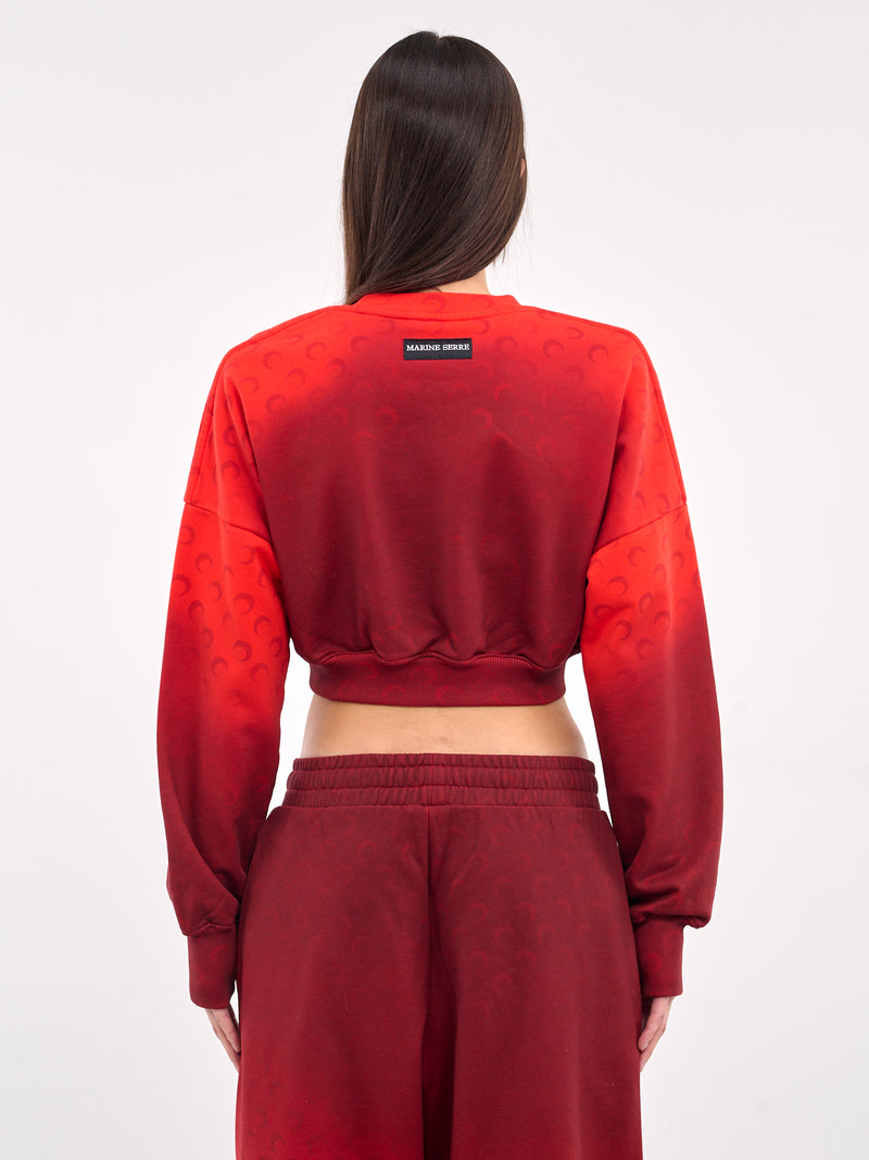 Moon Faded Gradient Crop Sweatshirt (WST012A-CJER0073-RED)