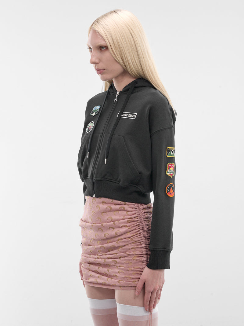 Graphite Scout Patches Zip Hoodie (WST019ACJER0116-BL81-GRAPHITE-)