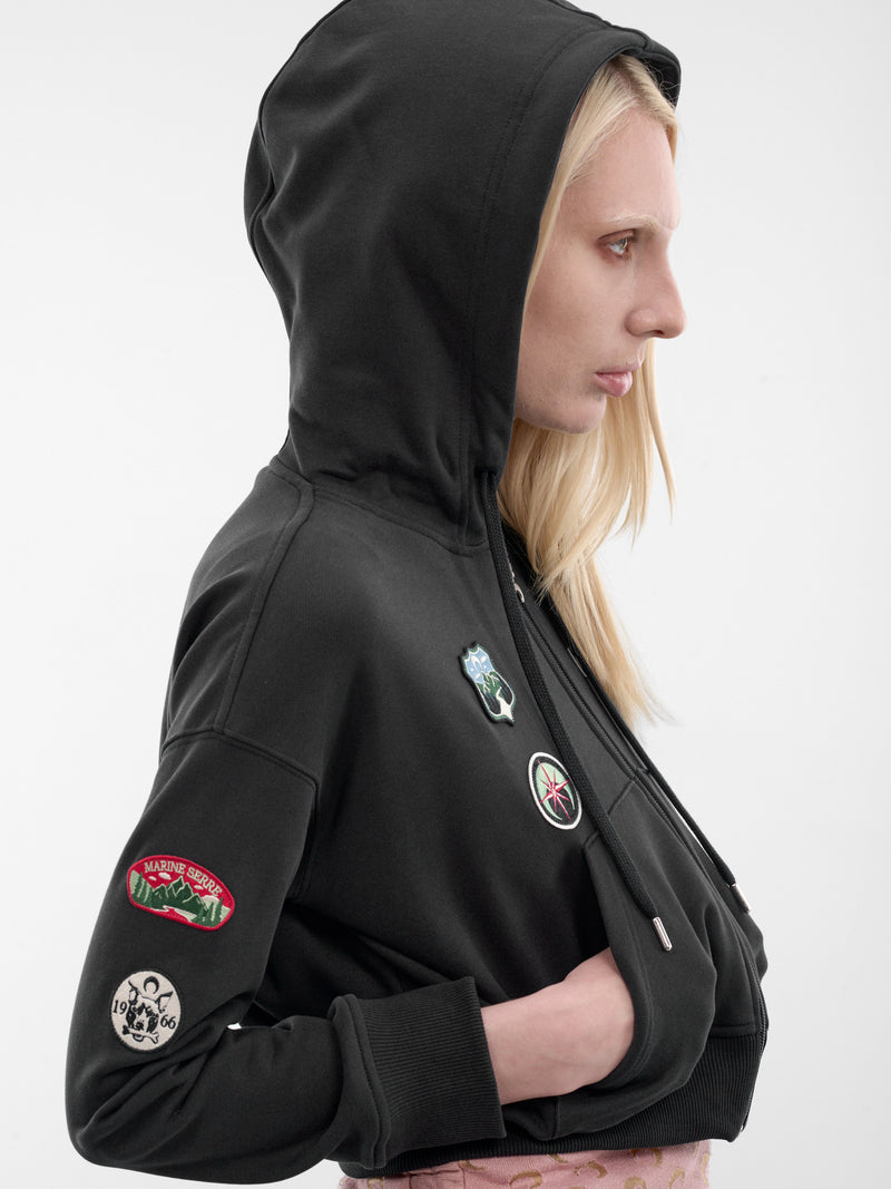 Graphite Scout Patches Zip Hoodie (WST019ACJER0116-BL81-GRAPHITE-)