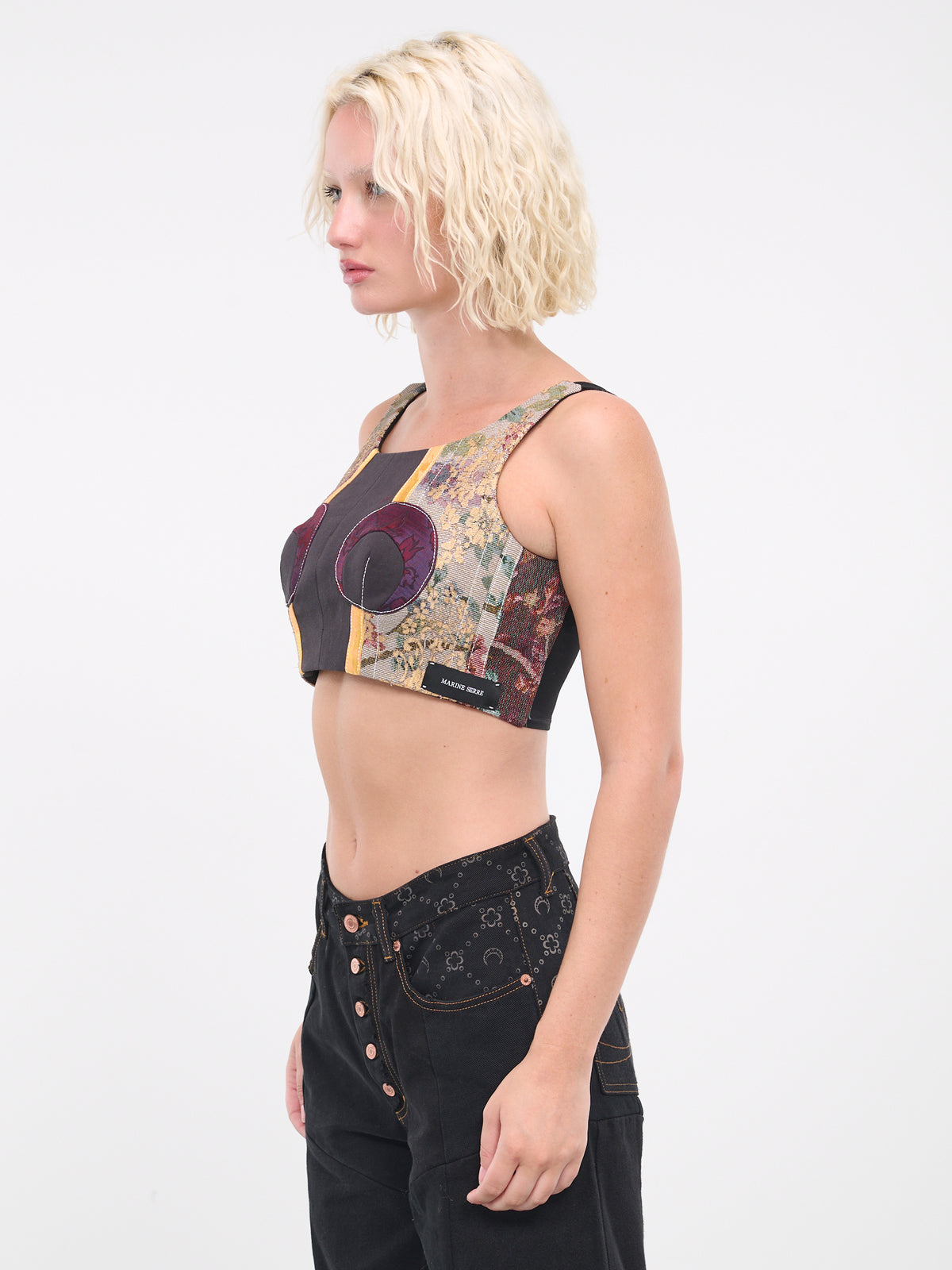 Regenerated Patchwork Tapestry Bustier (WTO031-DWOV0010-MU00-MULTI)