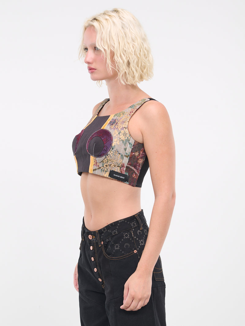 Regenerated Patchwork Tapestry Bustier (WTO031-DWOV0010-MU00-MULTI)