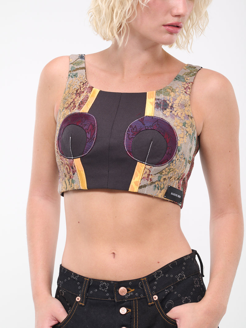 Regenerated Patchwork Tapestry Bustier (WTO031-DWOV0010-MU00-MULTI)