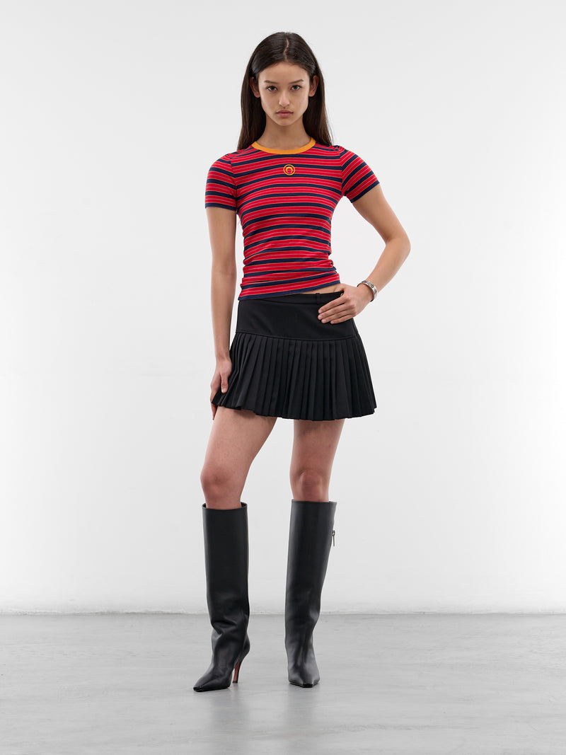 Striped Moon Logo Baby Tee (WTT012ADJER0010-RED)