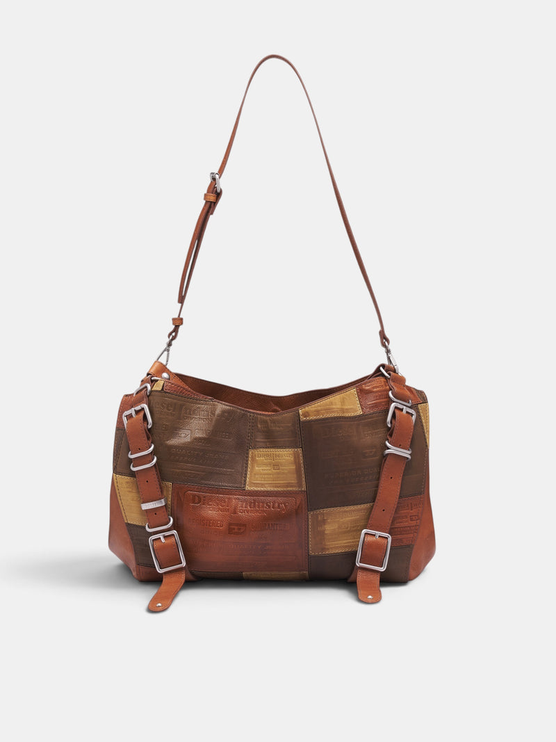 Brown Patchwork Leather Bag (X10926-D-ONE-BROWN)