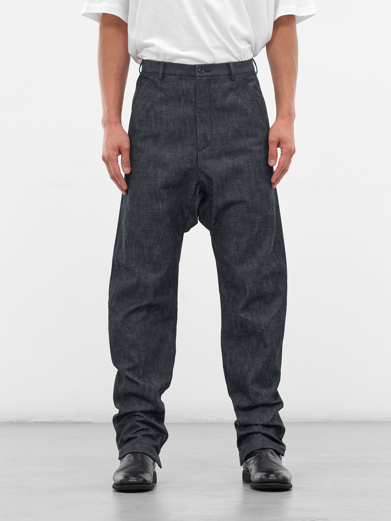 Indigo Drop Crotch Denim Trousers (XD2-05-INDIGO)