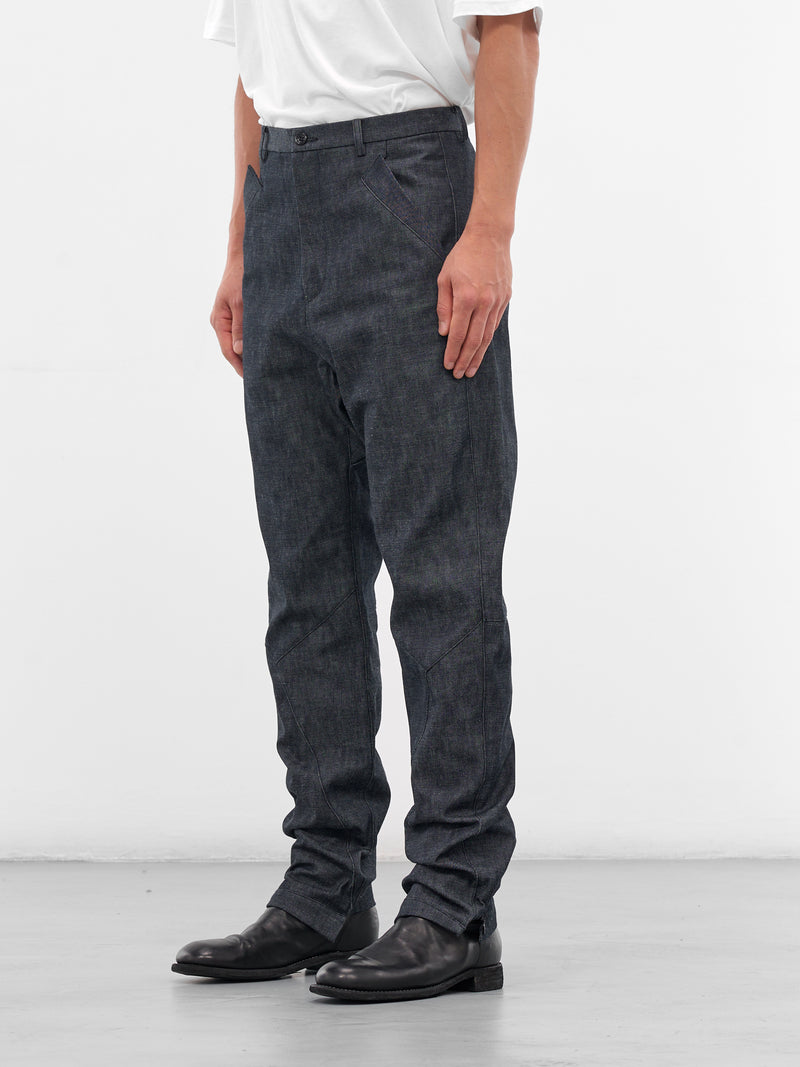 Indigo Drop Crotch Denim Trousers (XD2-05-INDIGO)