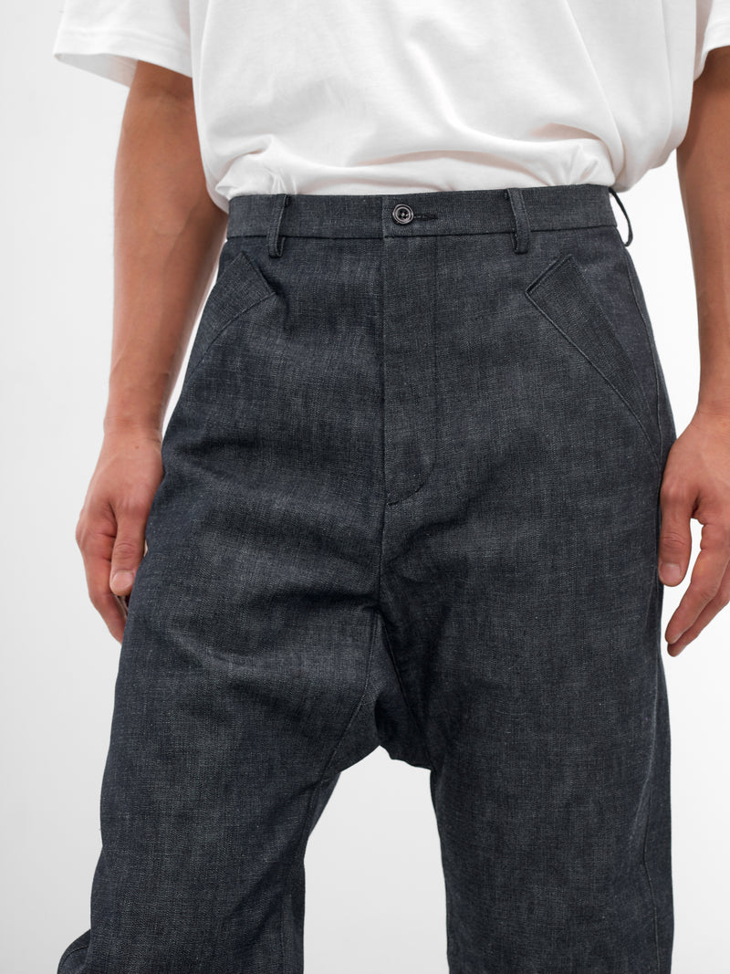 Indigo Drop Crotch Denim Trousers (XD2-05-INDIGO)
