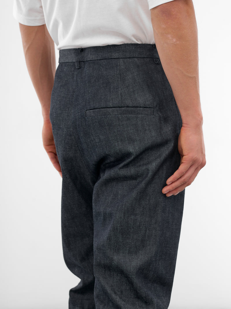 Indigo Drop Crotch Denim Trousers (XD2-05-INDIGO)