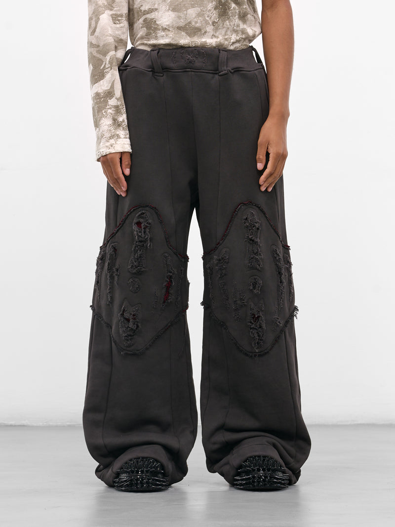 Black Apex Graphic Distressed Sweatpants (YAW25-DN-PANT-CHARCOAL)