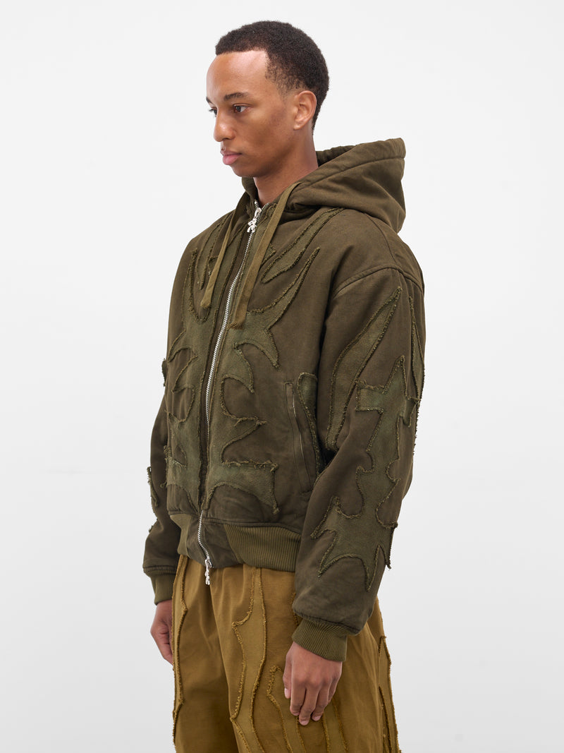 Khaki Graphic Antler Winter Hoodie (YAW25-DO-HOOD-KHAKI)