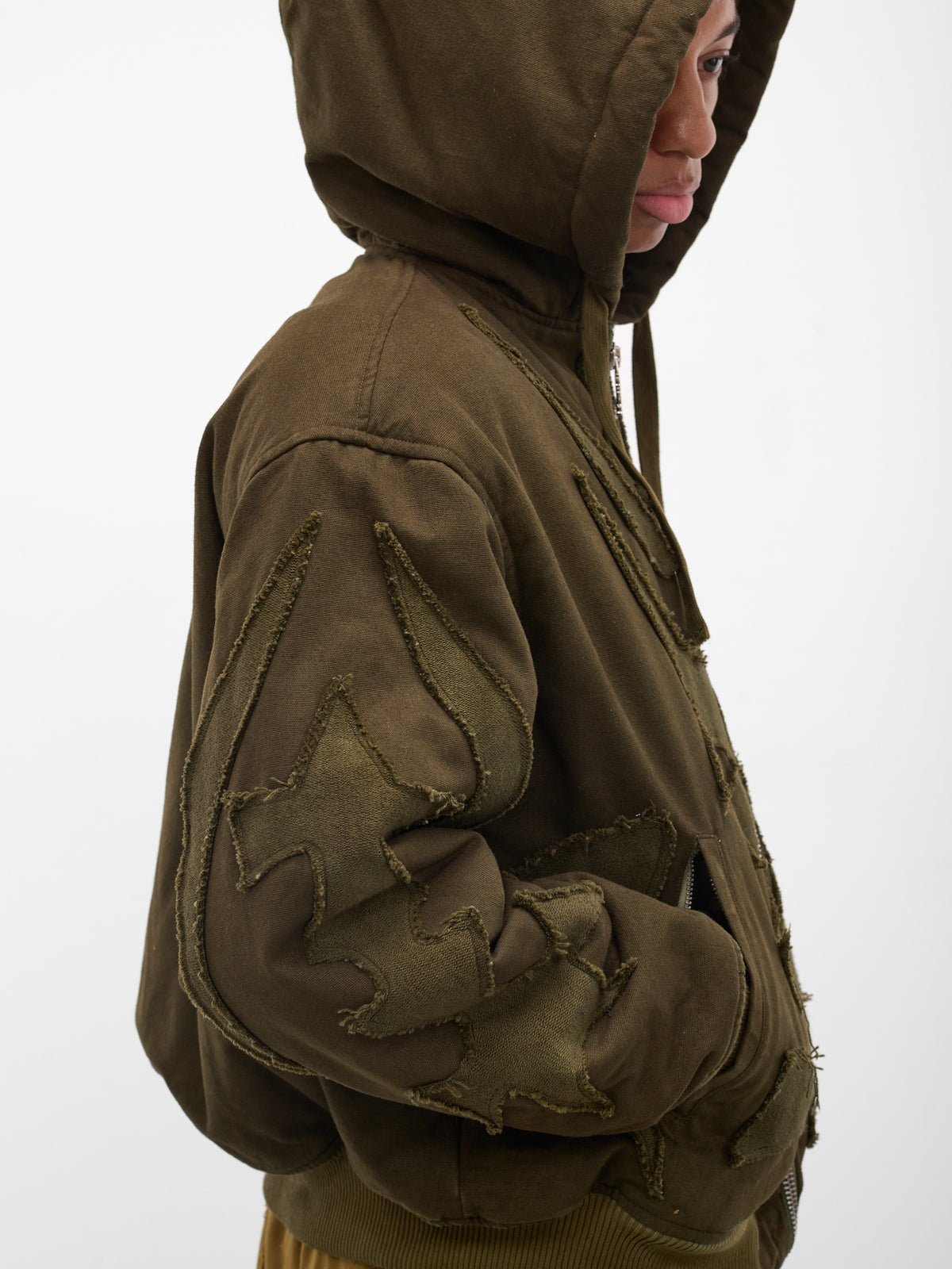 Khaki Graphic Antler Winter Hoodie (YAW25-DO-HOOD-KHAKI)