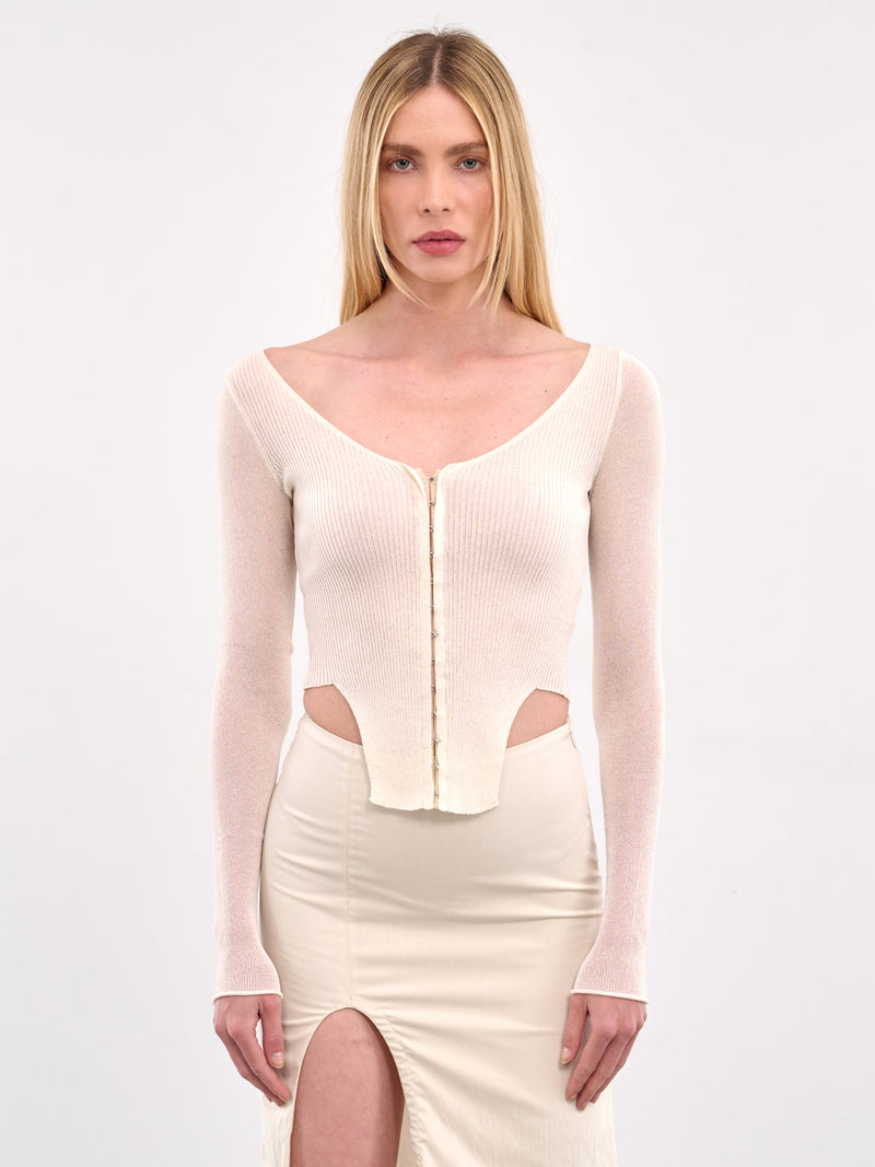Hook-Eye Corset Sweater (YR005KN04-ECRU)