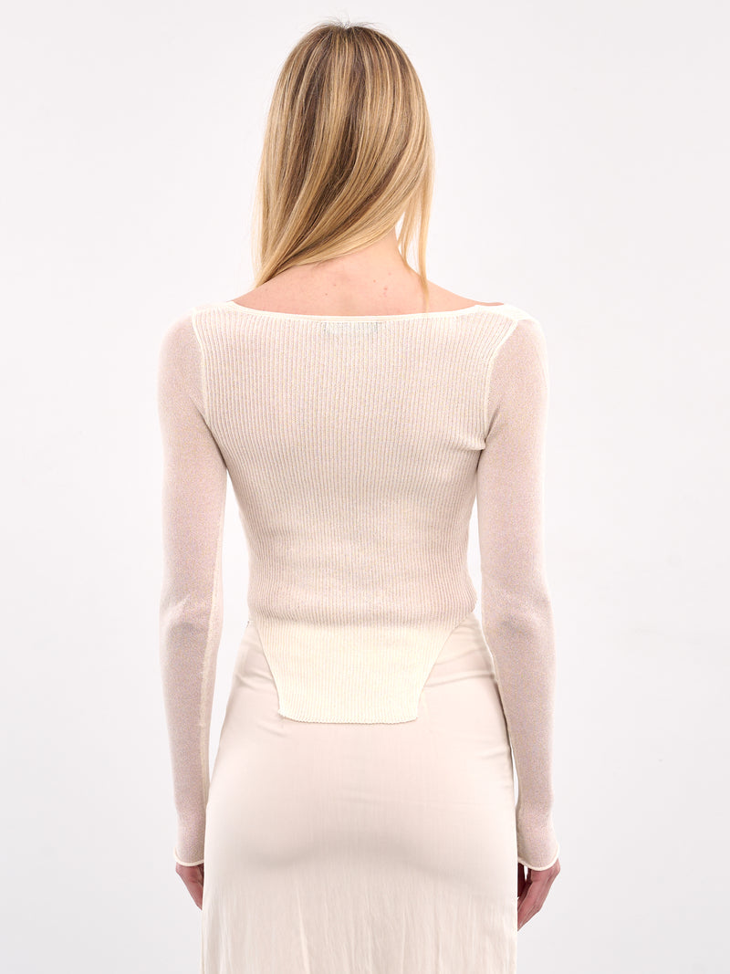 Hook-Eye Corset Sweater (YR005KN04-ECRU)