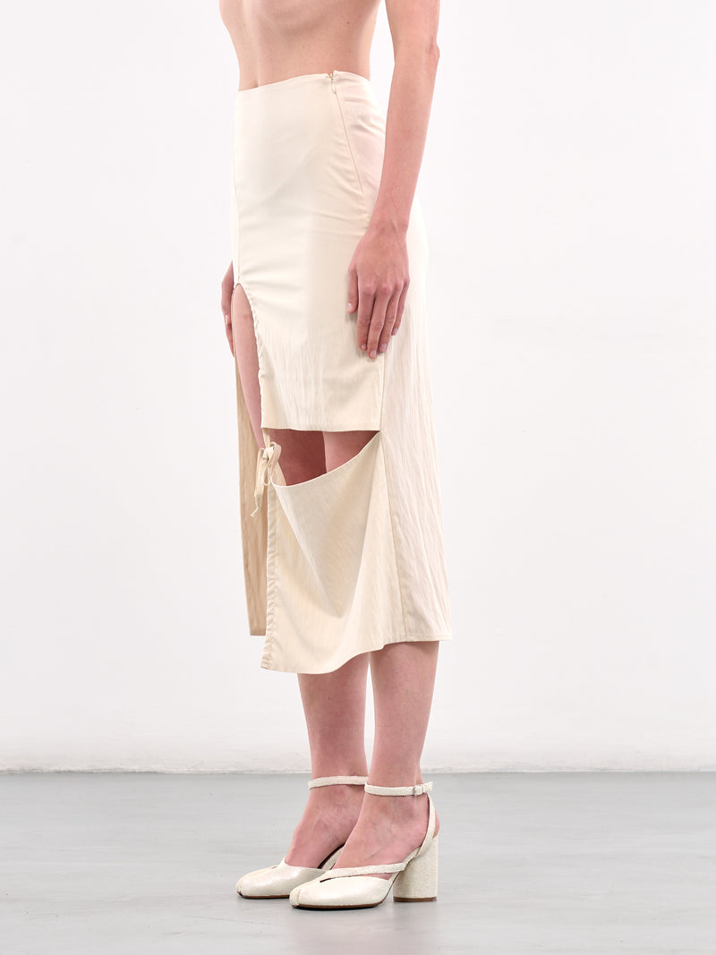 Cut-Out Midi Skirt (YR005SK04-BEIGE)