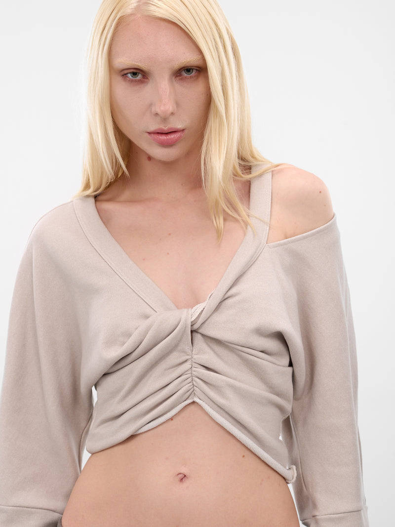 Beige Twisted Cut-Out Sweater (YR006JR01-WHALE-BONE)