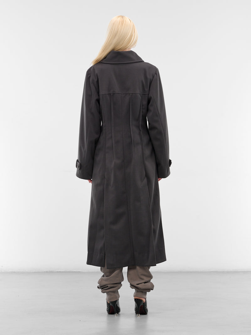 Black Captain Trench Coat (YR006OW02-SQUID-INK)