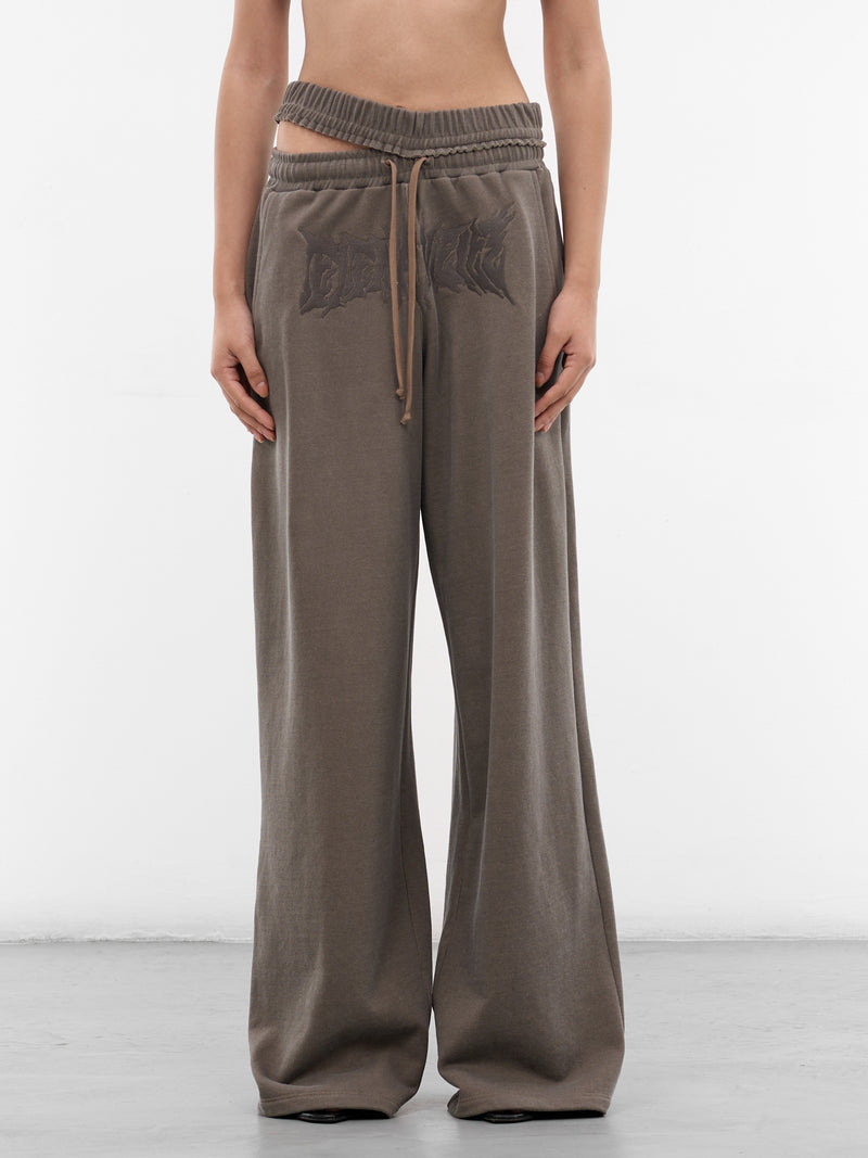 Brown Split Band Logo Sweatpants (YR007TR06-TV-NOISE)