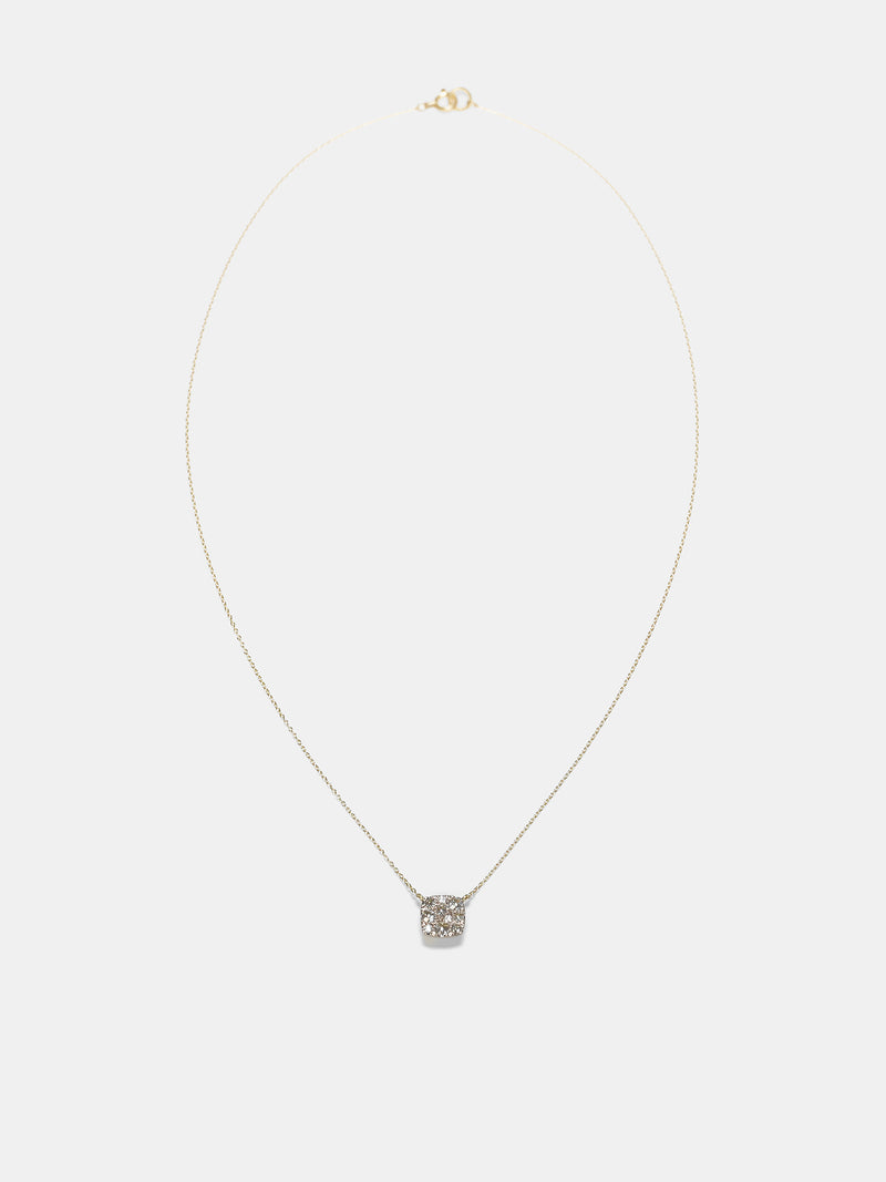 White Gold Diamond Pendant Necklace (N1015-K18WG-K18GG-WHITE-DIAMON)