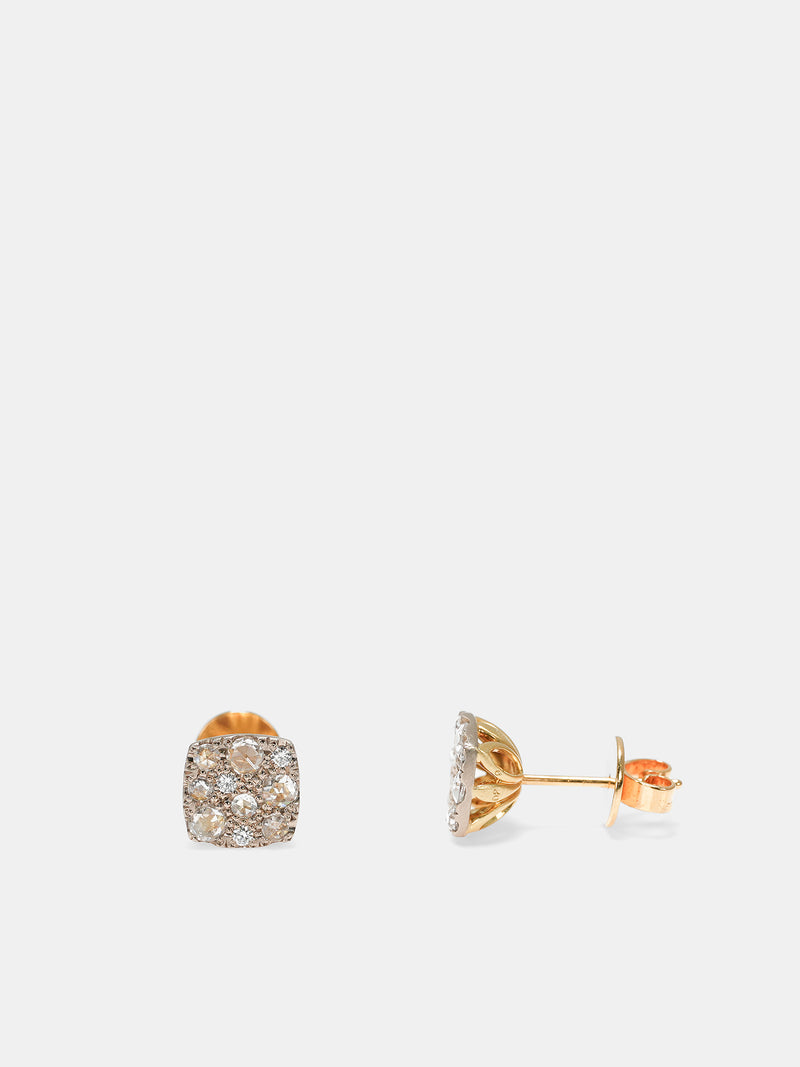 Gold Diamond Earrings (P103-S-K18WG-K18GG-WHITE-DIAMO)
