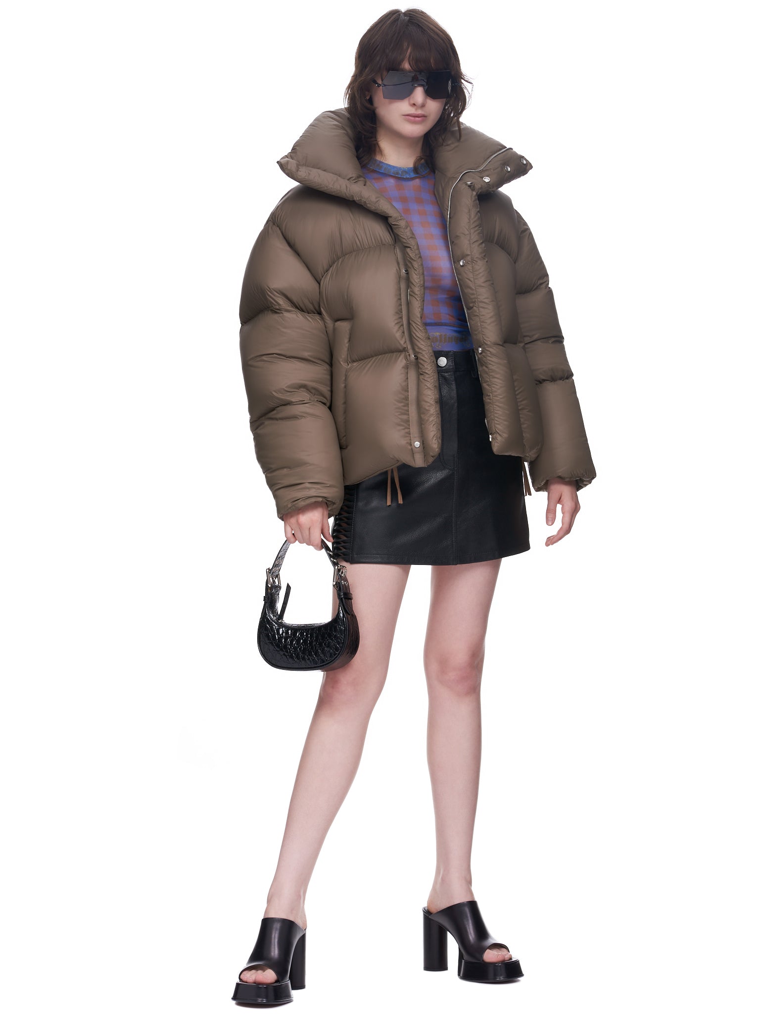Martine Rose Leather Mini Skirt | H.Lorenzo - styled