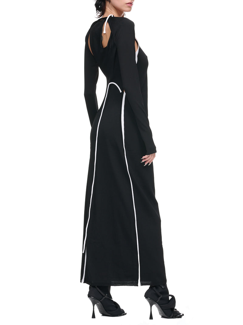 Knit Strappy Dress (0703201-BLACK)