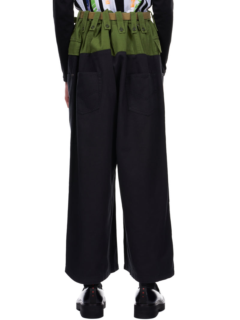 Per Gotesson Two Tone Wide Trousers | H. Lorenzo - back