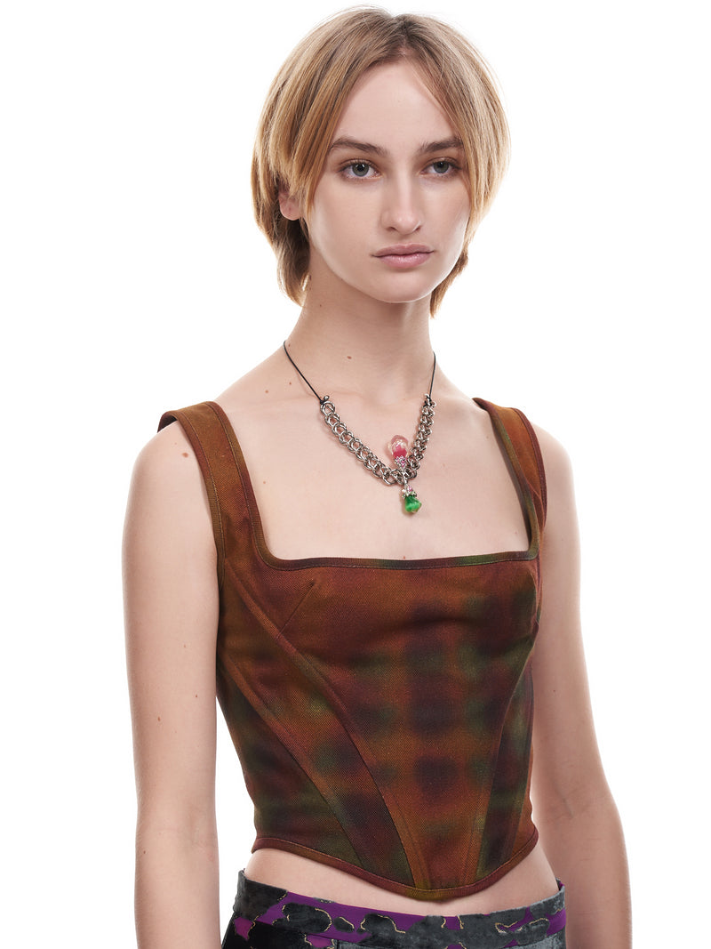 Chenille Chain Necklace (AO-183902-SILVER)