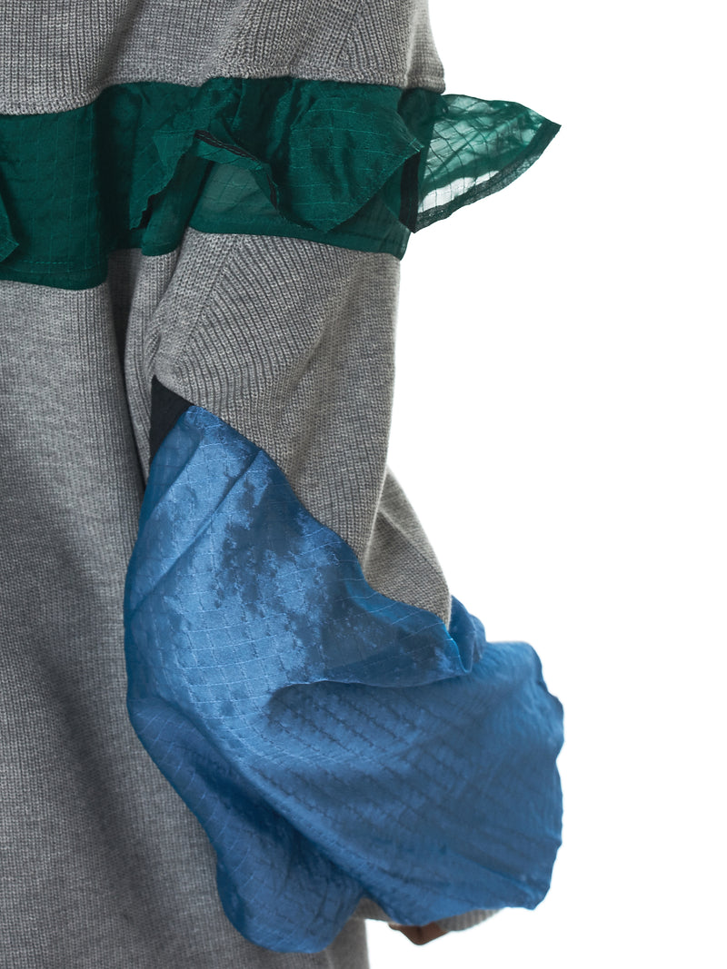 Sacai Ruffled Crewneck Pullover - Hlorenzo Detail 3