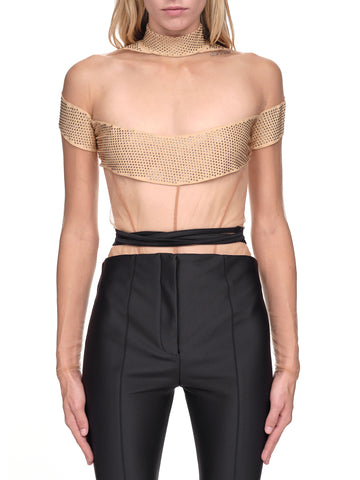 【関税込み】Mugler ブラック Illusion トップス black illusion knit bodysuit | MUGLER Official Website – Mugler