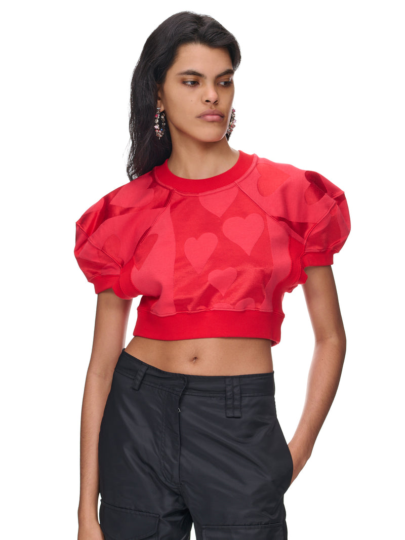 Cropped Hearts Top (1I010007-J0047-G0-H202-RED-HEA)