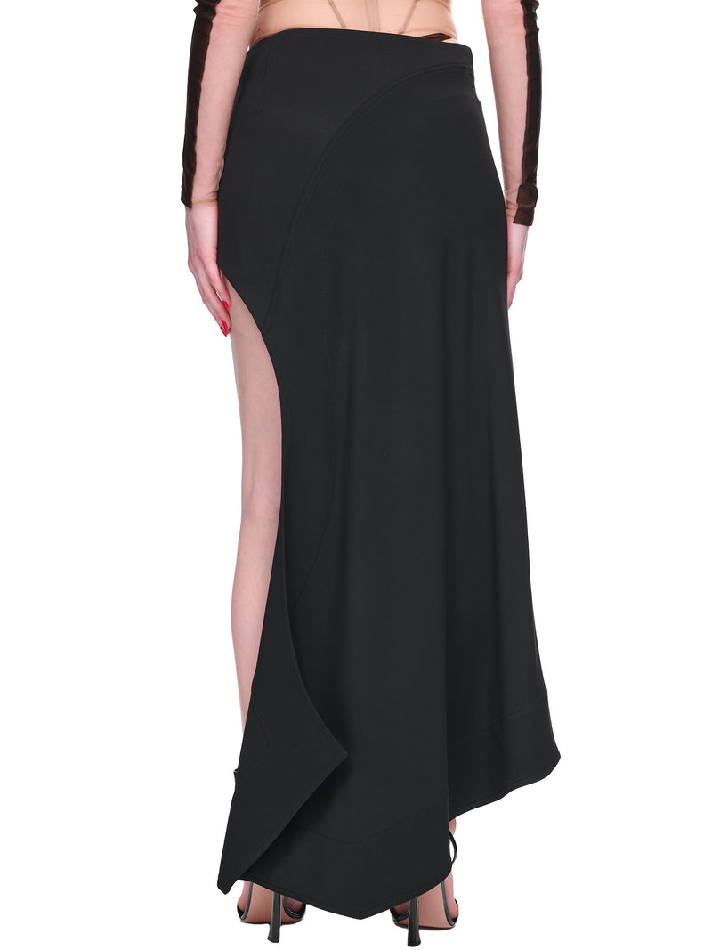 Asymmetric Fluid Skirt (1JU0501680-1999-BLACK)