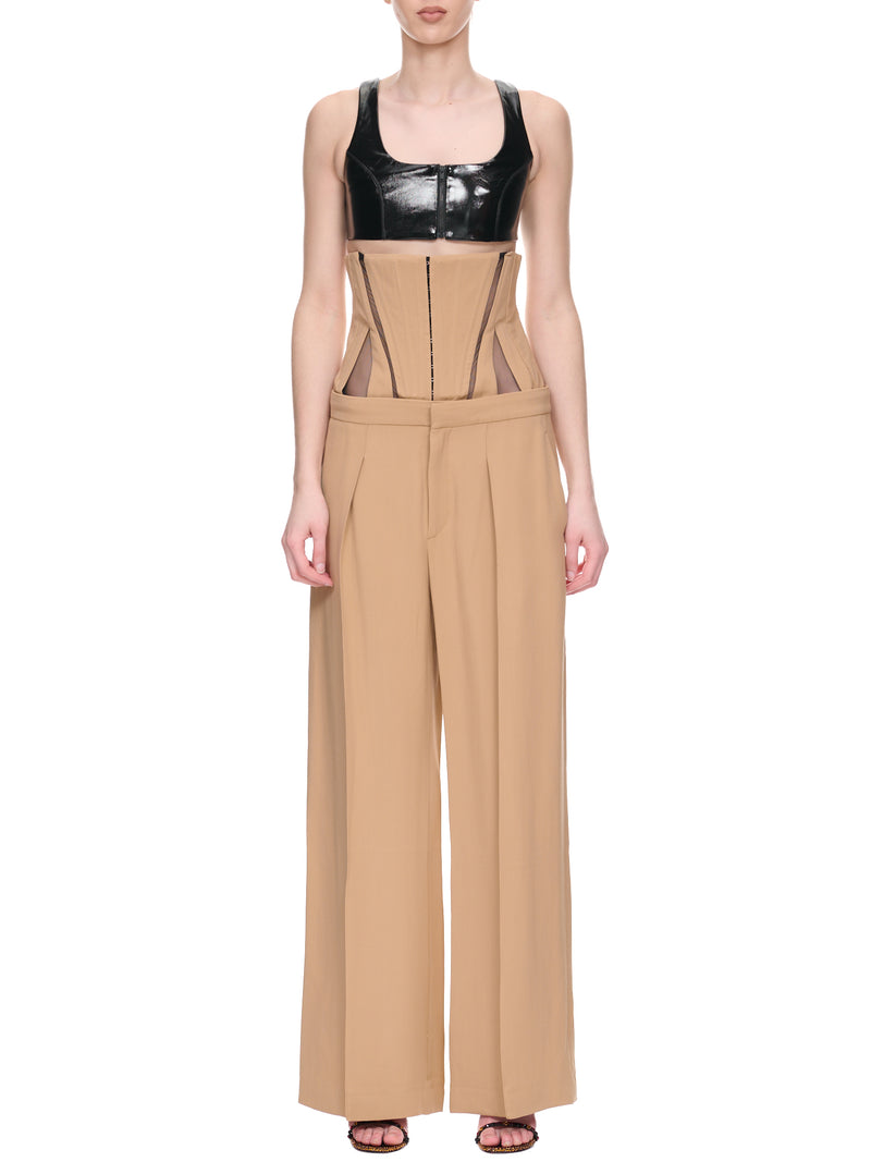 Tailored Corset Pants (1PA0380182-B7029-PORCINI-BLACK)