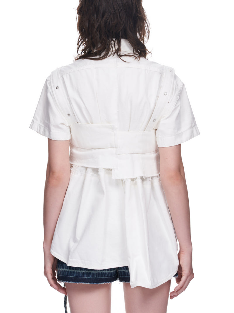 Asymmetric Button Up Shirt (22-06199-151-OFFWHITE)