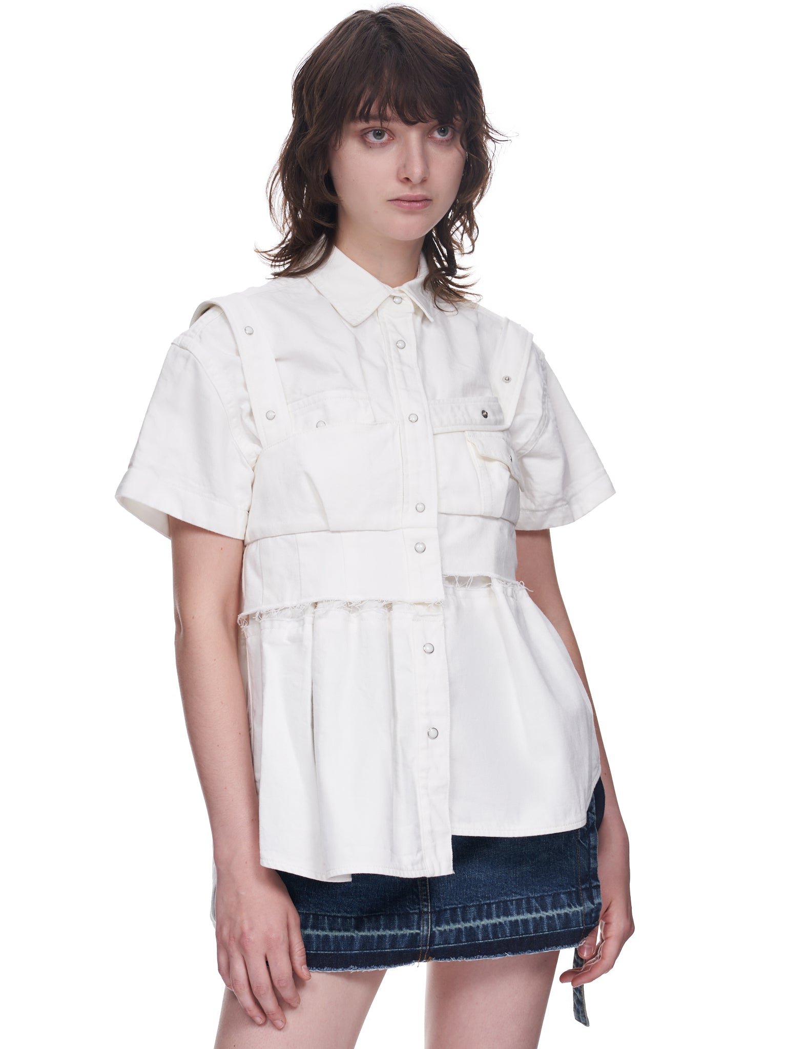 Asymmetric Button Up Shirt (22-06199-151-OFFWHITE)