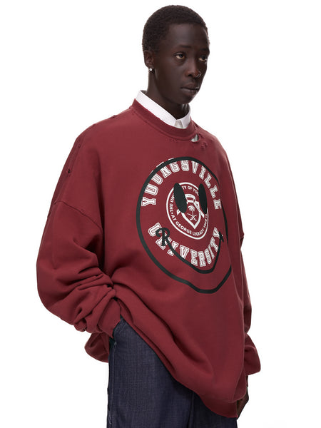 スウェット・トレーナー *RAF SIMONS* Crew neck logo sweatshirt dark navy 231823A5200 224-167-BURGUNDY3034430_grande