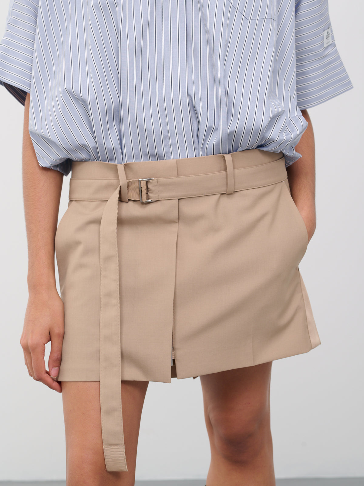Shirt & Skirt Mini Dress (23-06525-458-LIGHT-BLUE-STRIPE)