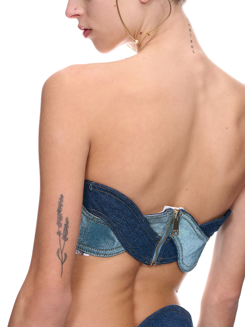 Denim Rope Bandeau Top (2301T02183-LIGHT-BLUE)