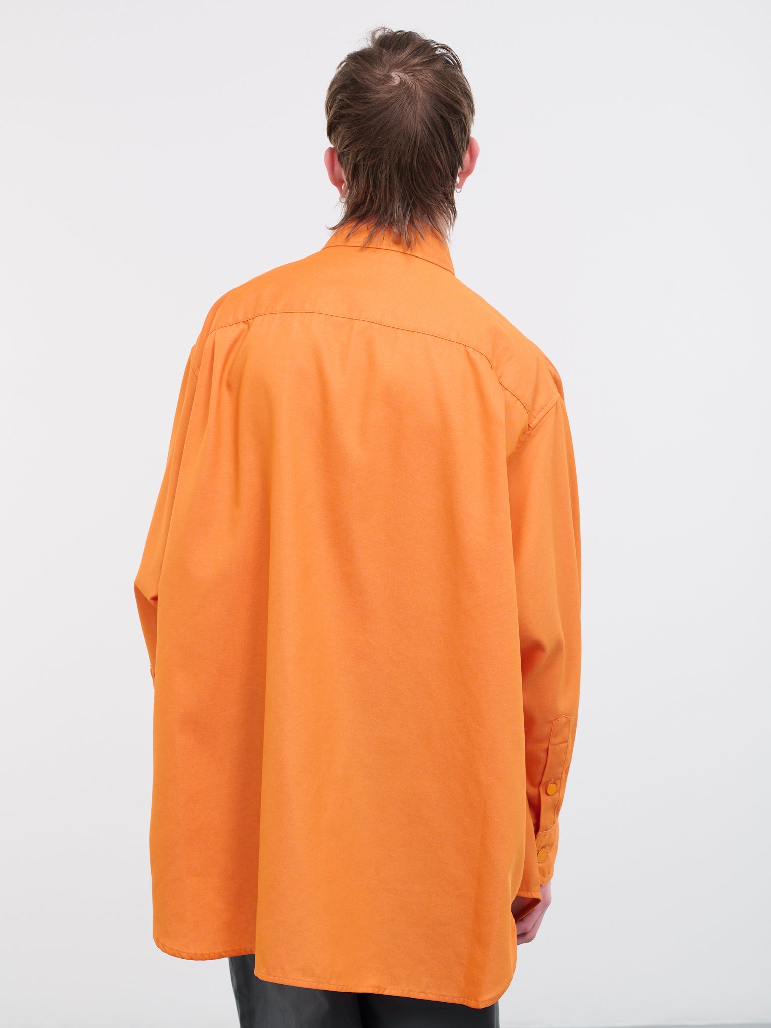 Oversized Denim Shirt (231-M243-15001-ORANGE)