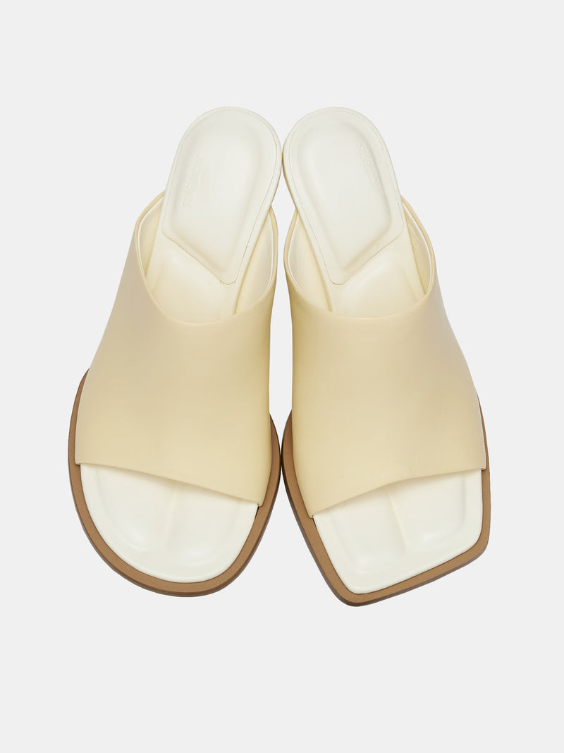 Les Mules Rond Carré (231FO047-3073-110-OFFWHITE)