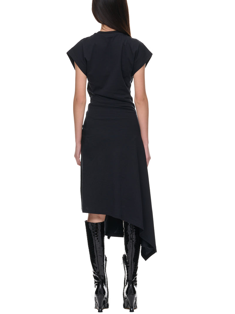 Gathered Dress (23PJRO002CO1031-BLACK)