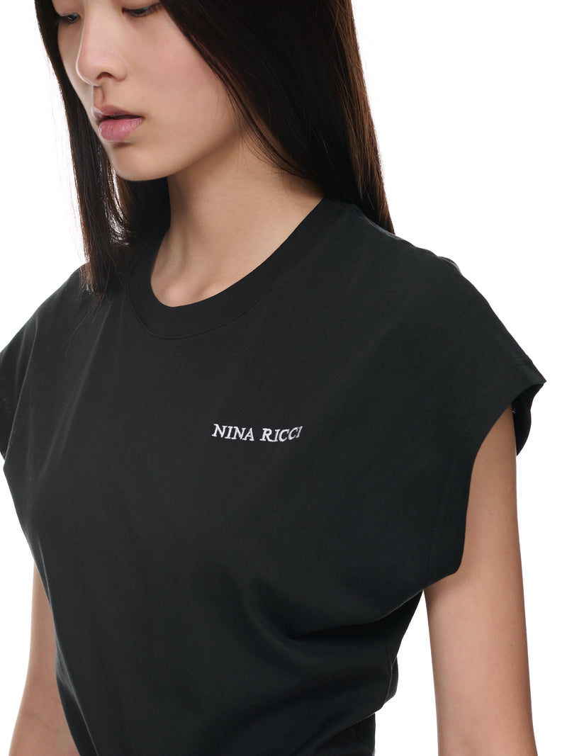 Gathered Dress (23PJRO002CO1031-BLACK)