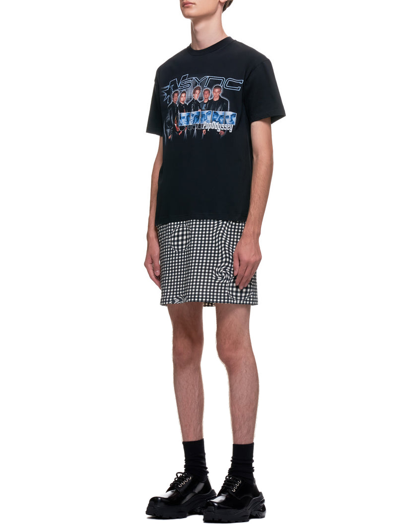 Distorted Gingham Vintage Boyband T-Shirt (EP2-NA-BLK-POP-ODYSSEY)
