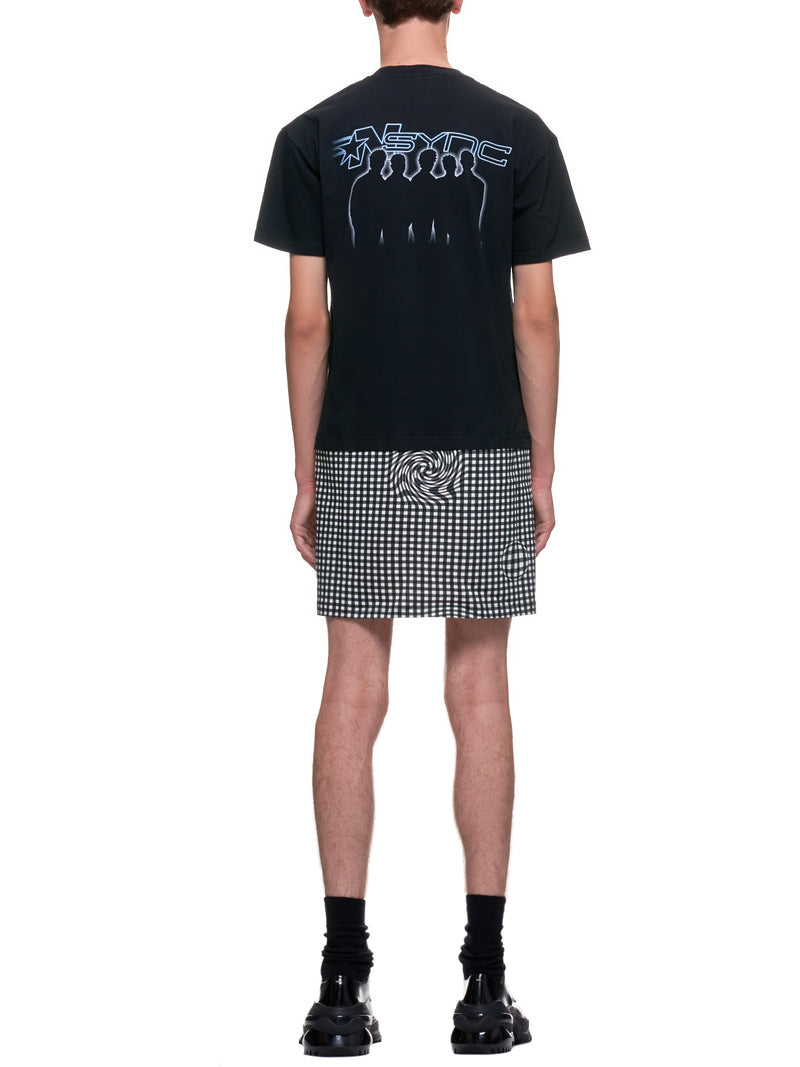 Distorted Gingham Vintage Boyband T-Shirt (EP2-NA-BLK-POP-ODYSSEY)