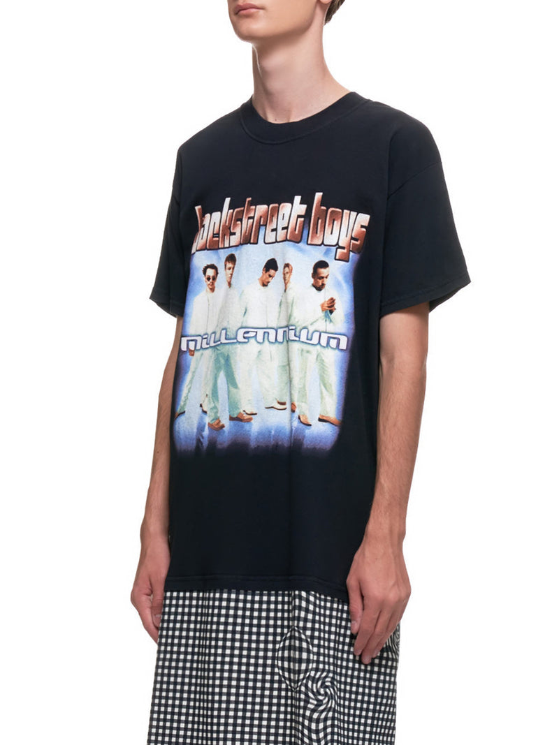 Distorted Gingham Vintage Boyband T-Shirt (EP2-NA-BLK-BACKSTREET-BOYS)