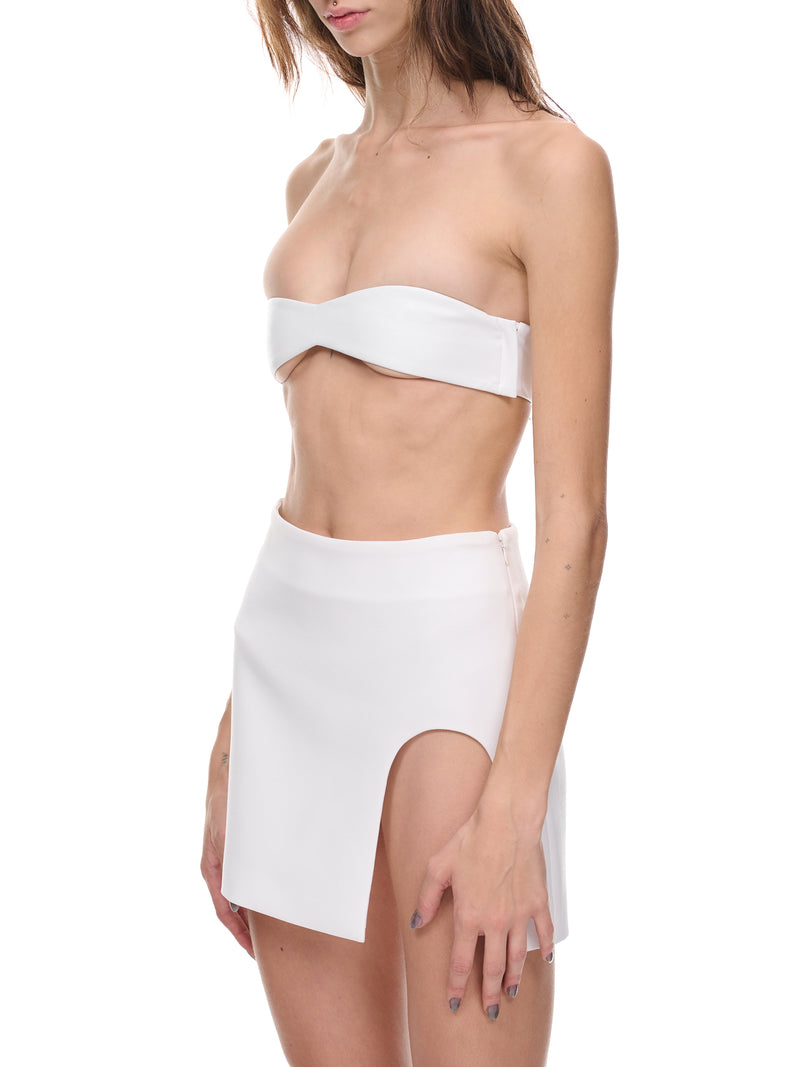 Diamond Leather Bra (292-DIAMOND0WHITE)