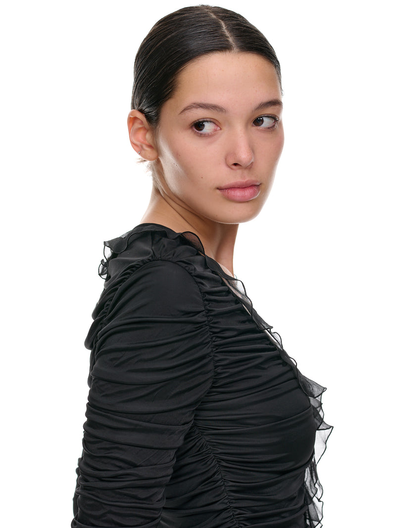 Pleated Jersey Dress (2A281A-N0990-BLACK)