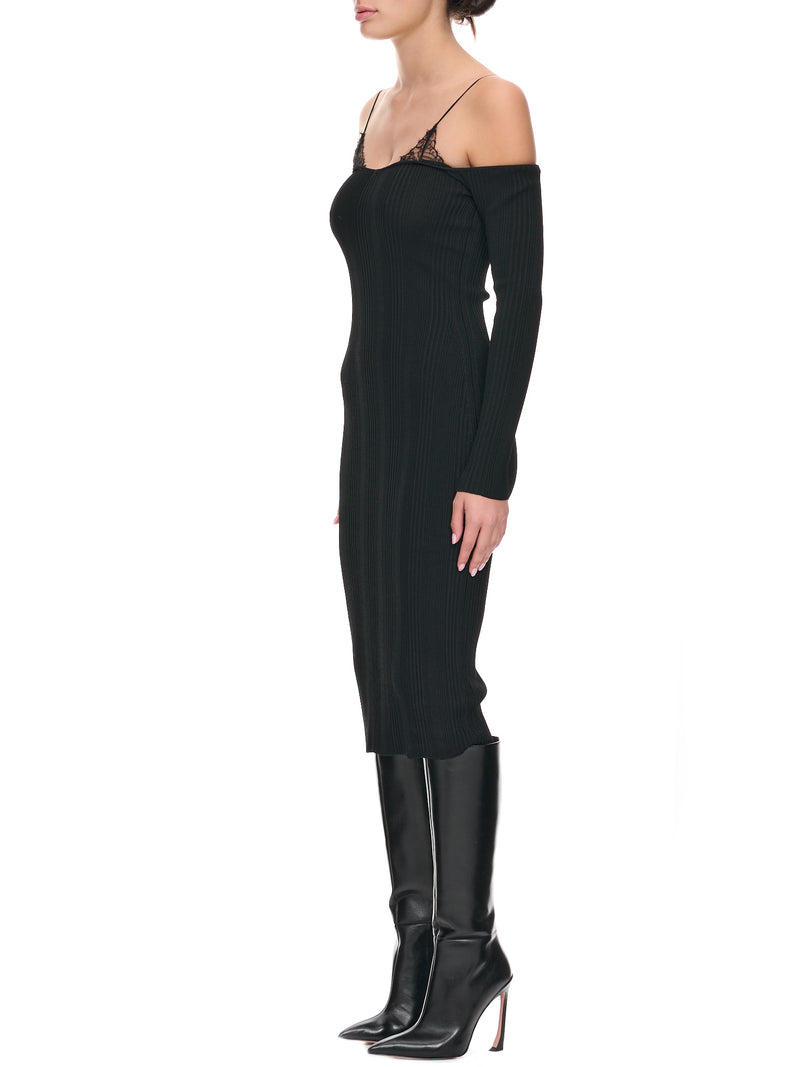 Knit Lace Dress (2A312A-N0990-BLACK)